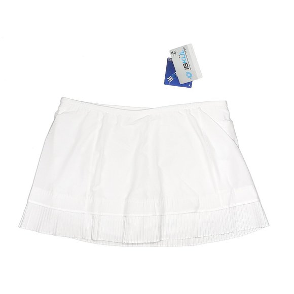 IBKUL Skirts Ibkul Crystal Pleated Tennis Golf Skirt Skort White